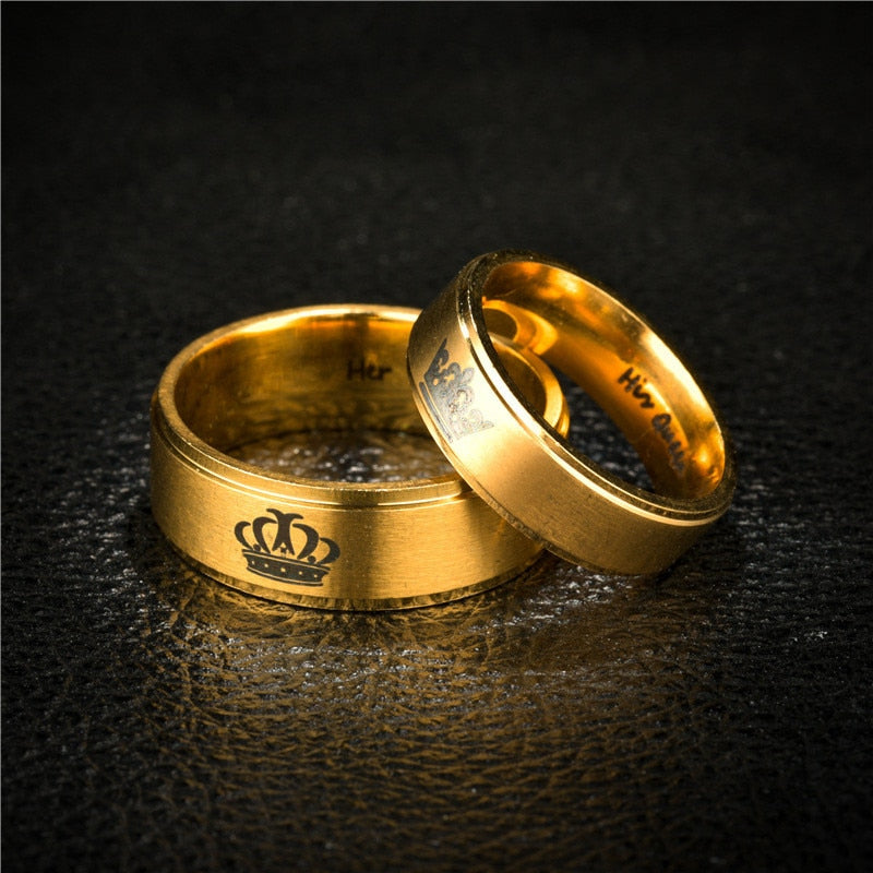 King and Queen Rings, King & Queen Rings, King & Queen of Hearts Rings, King  Queen Wedding Bands, King Ring, Queen Ring, Matching Ring Set, 2 Piece  Couple Set Black Tungsten Rings